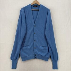 Vintage Par Four Sweater Mens XLT Blue Acrylic V Neck Cardigan Golf Knit Grandpa